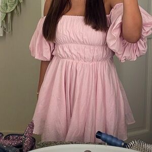 Pink petal and pup dress